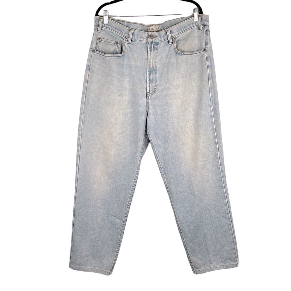 Merona Men's Light Wash High Rise Straight Leg Jeans Size 38